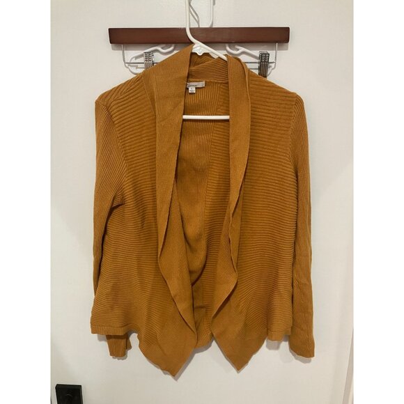 89th & Madison Women's Cardigan Sweater, Mustard, Size Large - Picture 1 of 3